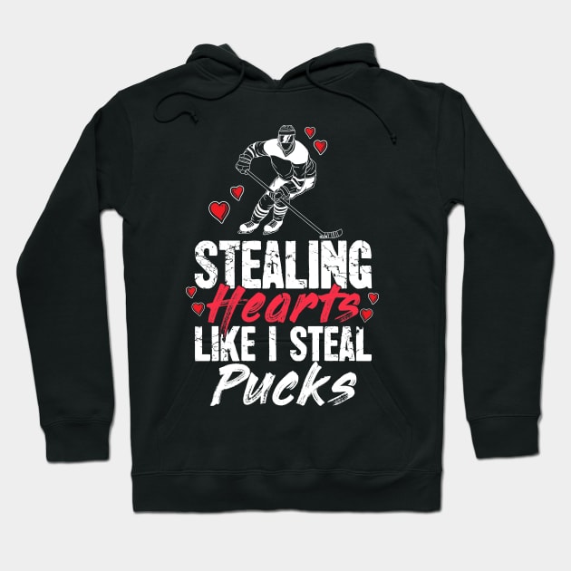 Stealing hearts like I steal pucks Hoodie by captainmood